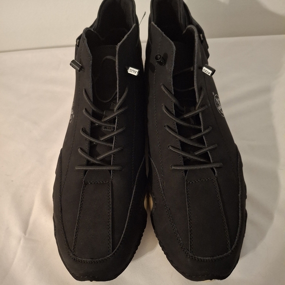 Flyland Suede Black And Tan High-top Men's Athletic Shoes - Picture 4 of 5